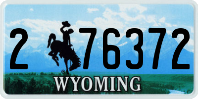 WY license plate 276372