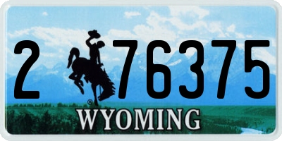 WY license plate 276375