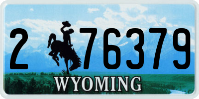 WY license plate 276379