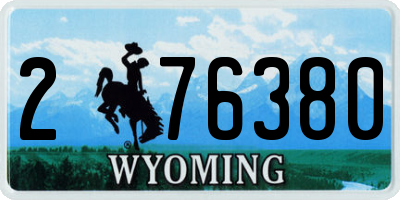 WY license plate 276380
