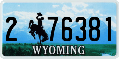 WY license plate 276381