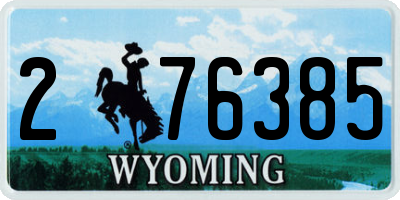 WY license plate 276385