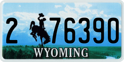 WY license plate 276390