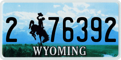 WY license plate 276392