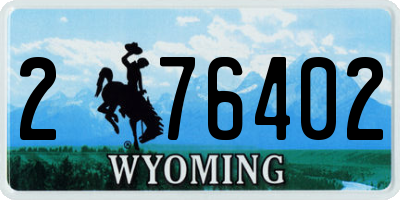 WY license plate 276402