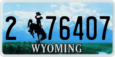 WY license plate 276407