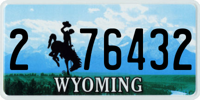 WY license plate 276432