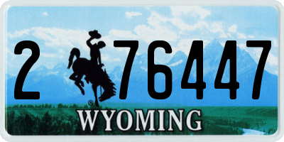 WY license plate 276447