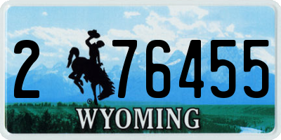 WY license plate 276455