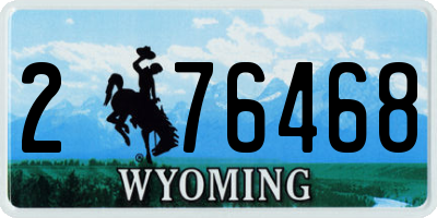 WY license plate 276468