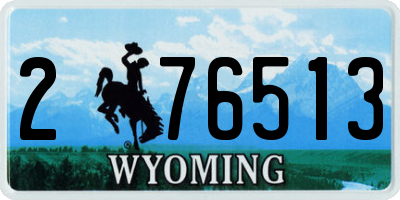 WY license plate 276513