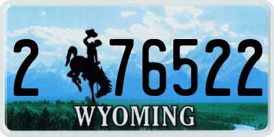 WY license plate 276522