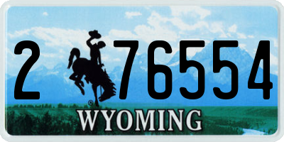 WY license plate 276554