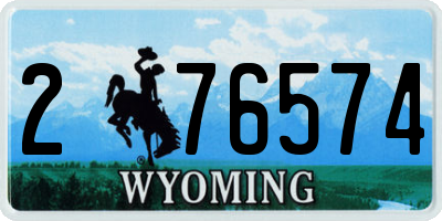 WY license plate 276574
