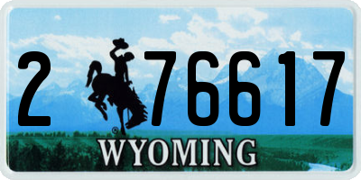 WY license plate 276617