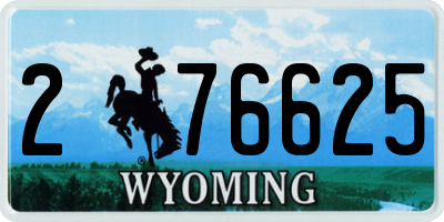 WY license plate 276625