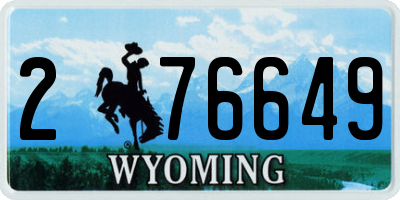 WY license plate 276649