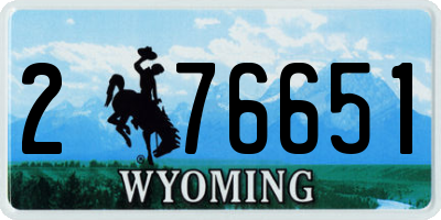 WY license plate 276651