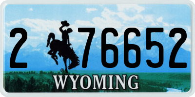 WY license plate 276652
