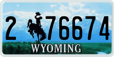 WY license plate 276674