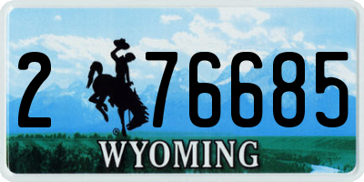 WY license plate 276685