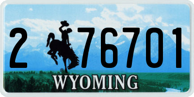 WY license plate 276701