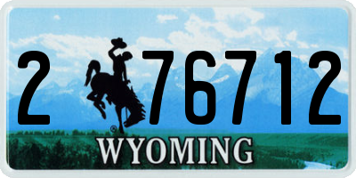 WY license plate 276712