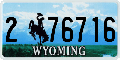 WY license plate 276716