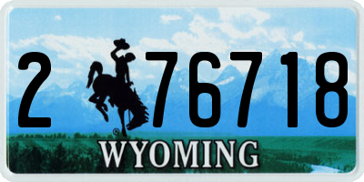 WY license plate 276718