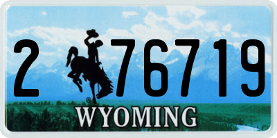 WY license plate 276719