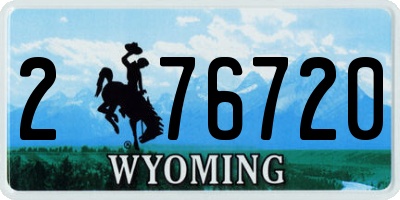 WY license plate 276720