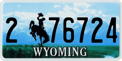 WY license plate 276724