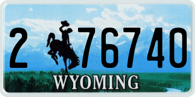 WY license plate 276740