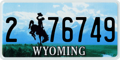 WY license plate 276749