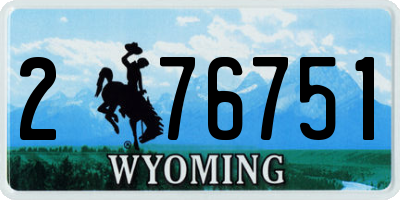 WY license plate 276751
