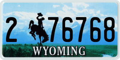 WY license plate 276768