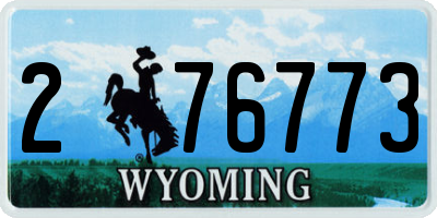 WY license plate 276773