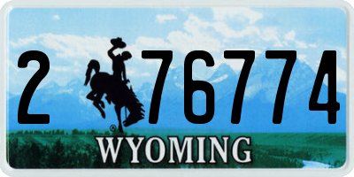 WY license plate 276774