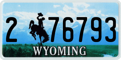 WY license plate 276793