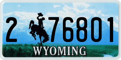 WY license plate 276801