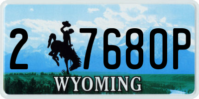 WY license plate 27680P
