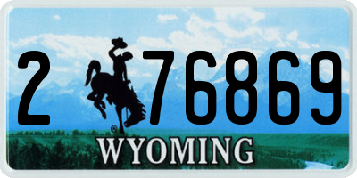 WY license plate 276869