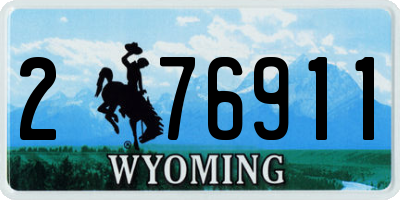 WY license plate 276911