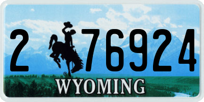 WY license plate 276924