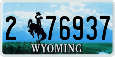WY license plate 276937