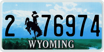 WY license plate 276974