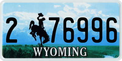 WY license plate 276996