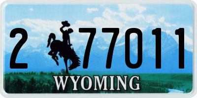 WY license plate 277011