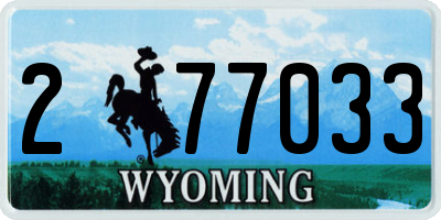 WY license plate 277033