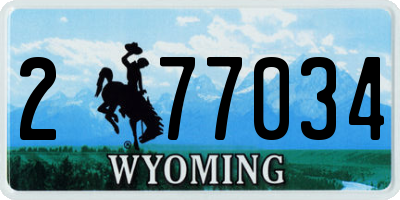 WY license plate 277034